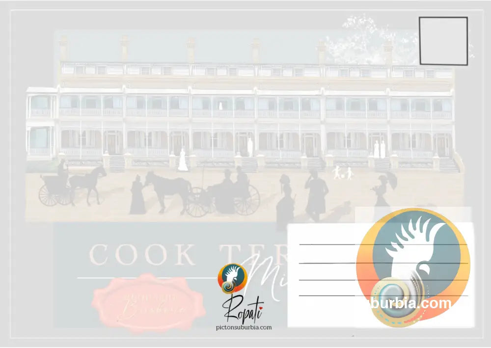 Cook Terrace - Postcard: (A6 Standard or A5 Larger Card / Set of 5) - Postcard