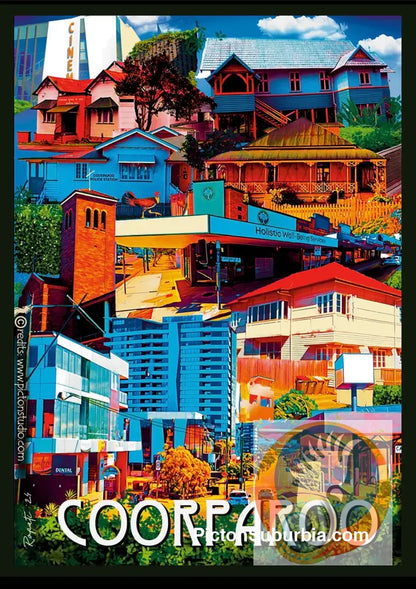 Coorparoo Suburb Postcard / Set of 5/ A6 or A5 / A6 Standard - Postcard