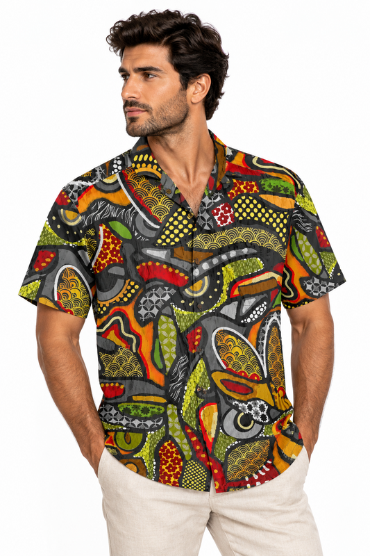 “Dream Weaver” All-Over Print Men's Breathable Shirt|140GSM Slub Cotton