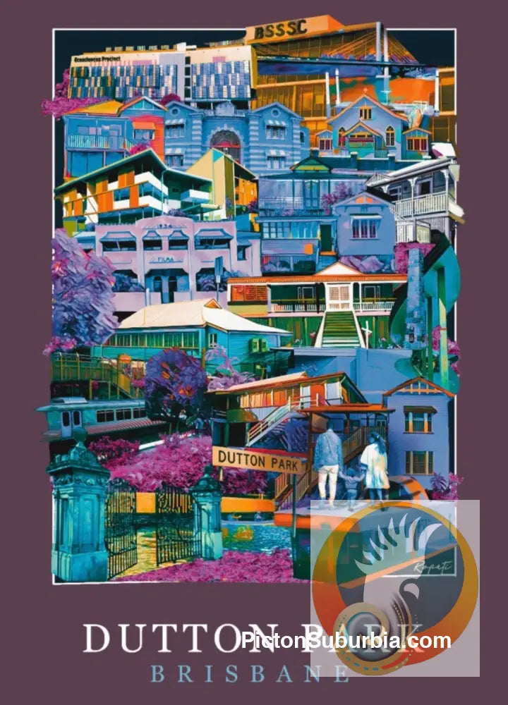 Dutton Park: Suburb Art Print (Version 2) - Art Print