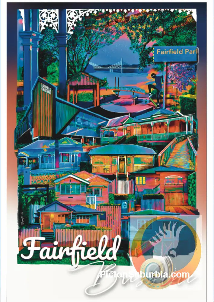 Fairfield “Lanyard” Suburb Postcard / Set of 5/ A6 or A5 / A6 Standard - Postcard