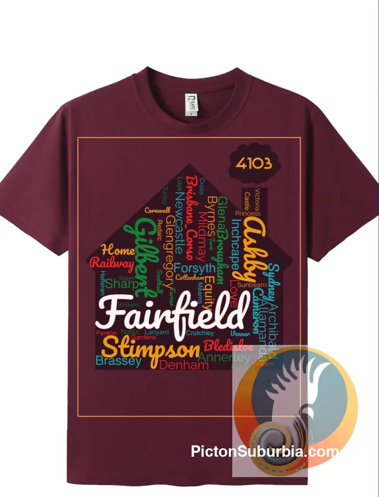 Fairfield Streets: Tee - Maroon / S - T-shirt
