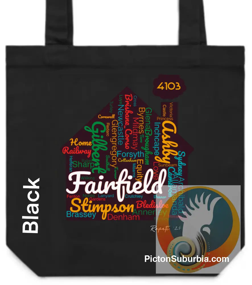 Fairfield “Streets” Tote - Black - ToteBag