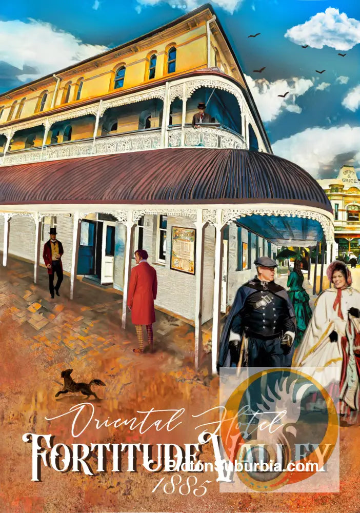 Fortitude Valley: The Oriental Hotel 1885 - Art print - A4 - Art Print