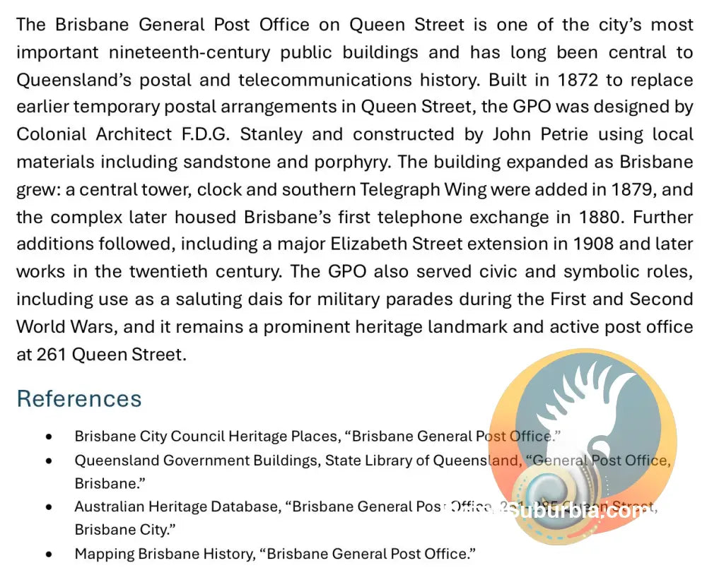 GPO 261 Queen St: Brisbane CBD - Greeting Card Pack/ Set of 5 - Physical good