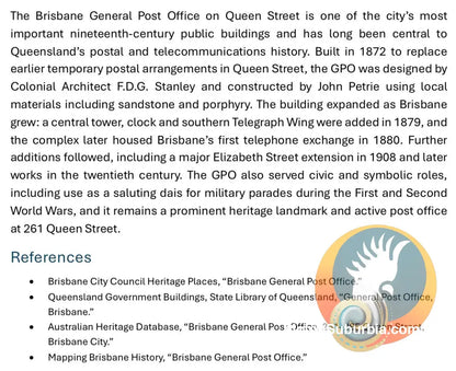 GPO 261 Queen St: Brisbane CBD - Greeting Card Pack/ Set of 5 - Physical good
