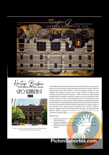 GPO Elizabeth St: Brisbane CBD - Greeting Card Pack / Set of 5 - Physical good