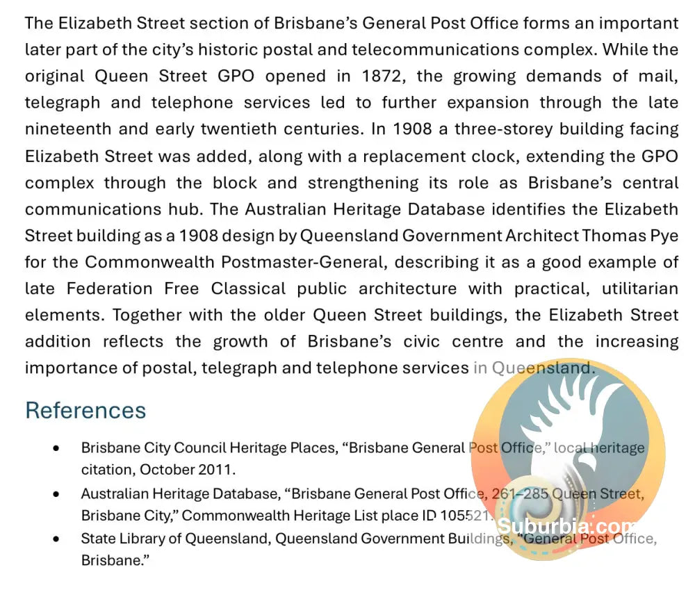 GPO Elizabeth St: Brisbane CBD - Greeting Card Pack / Set of 5 - Physical good