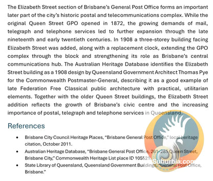 GPO Elizabeth St: Brisbane CBD - Greeting Card Pack / Set of 5 - Physical good