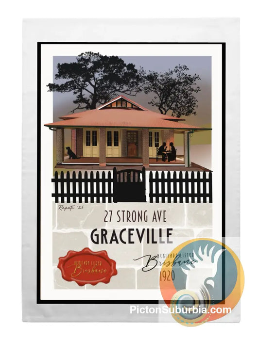 Graceville Heritage Listed: 27 Strong Ave -Tea Towel - Tea Towel