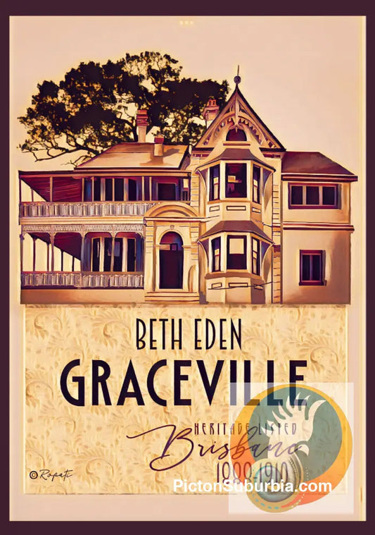 Graceville: Heritage Listed - Beth Eden. Art Print - A3 - Physical good