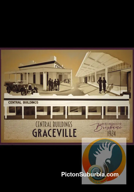 Graceville: Heritage Listed - Central Buildings Art Print - Physical good