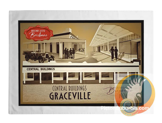 Graceville Heritage Listed: Central Buildings - Tea Towel - Tea Towel