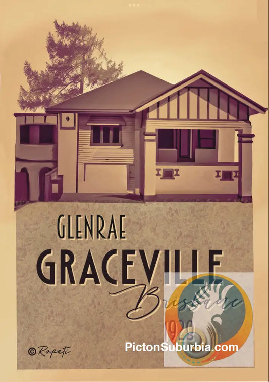 Graceville: Heritage Listed - Glenrae. Art Print - A3 - Art Print