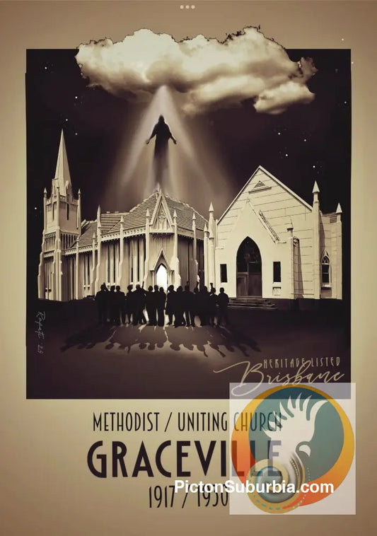 Graceville: Heritage Listed - Methodist. And Uniting Church. Art Print - Art Print