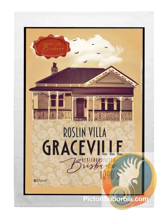 Graceville Heritage Listed: Roslin Villa- Tea Towel - Tea Towel