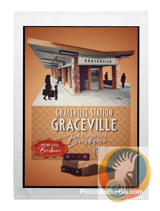 Graceville Heritage Listed: Graceville Station - Tea Towel - Tea Towel