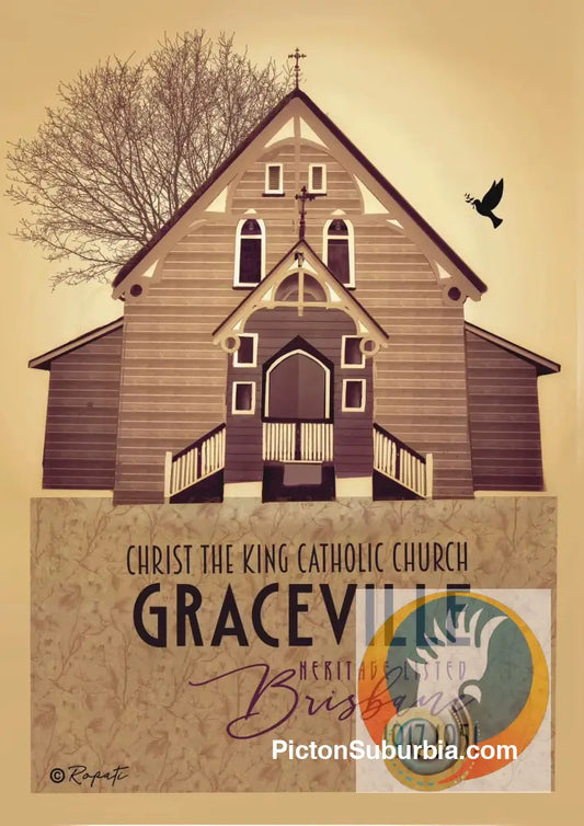 Graceville: Heritage Listed - Uniting Church Art Print - A3 - Art Print