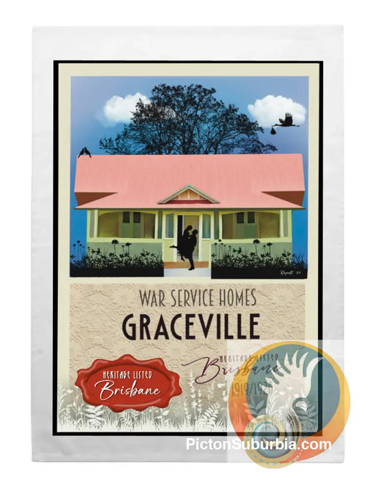 Graceville Heritage Listed: War Service Home 1- Tea Towel - Tea Towel
