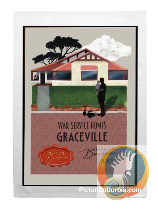 Graceville Heritage Listed: War Service Home 2 -Tea Towel - Tea Towel