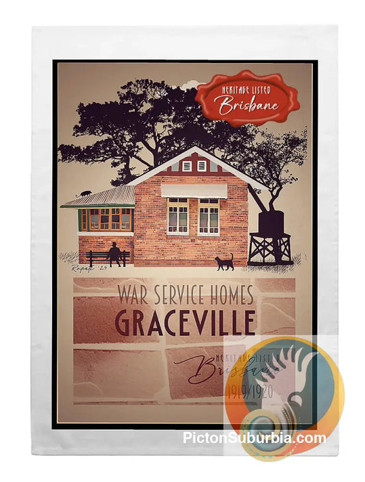 Graceville Heritage Listed: War Service Home 3 -Tea Towel - Tea Towel