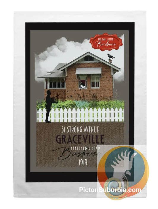 Graceville Heritage Listed: War Service Home; 51 Strong Ave- Tea Towel - Tea Towel