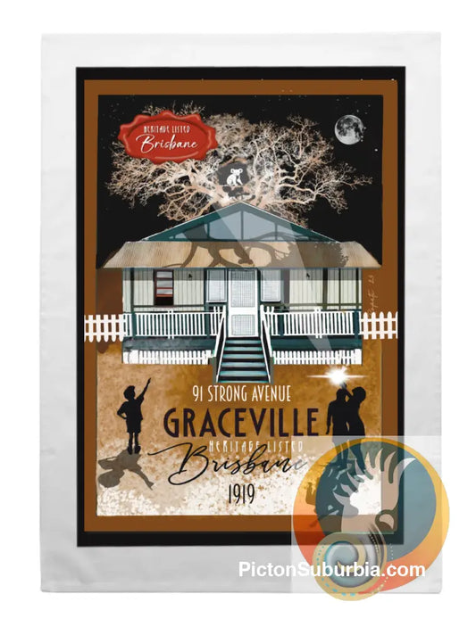 Graceville Heritage Listed: War Service Home; 91 Strong - Tea Towel - Tea Towel