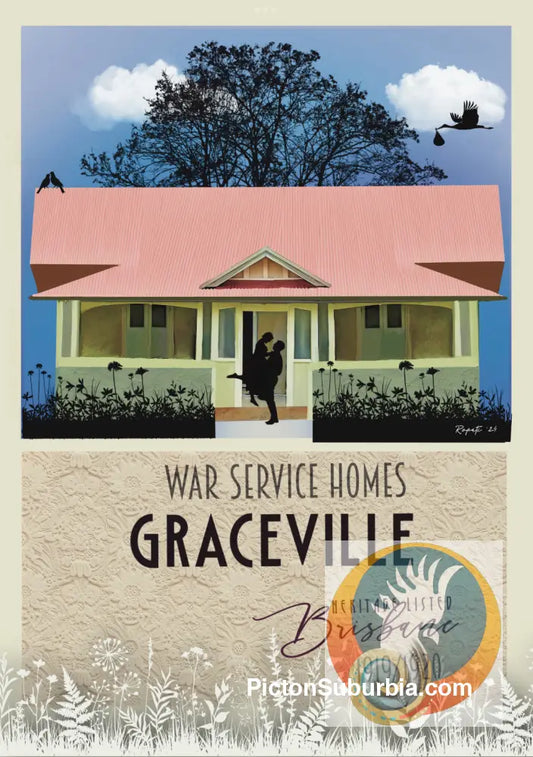 Graceville: Heritage Listed - War Service Homes #2 Art Print - A3 - Art Print