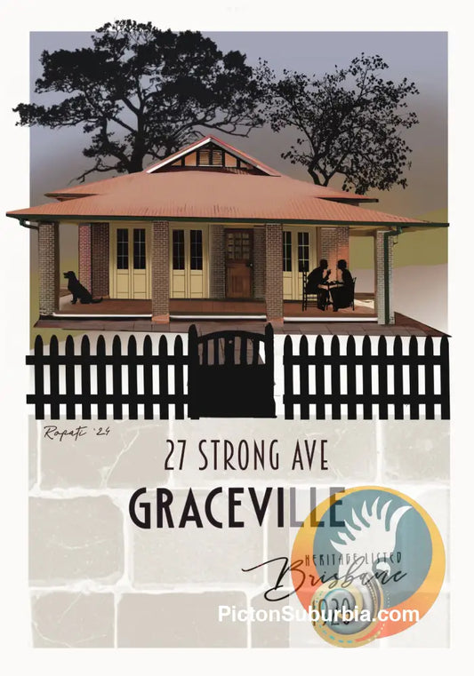 Graceville: Heritage Listed - War Service Homes #4 Art Print - A3 - Art Print
