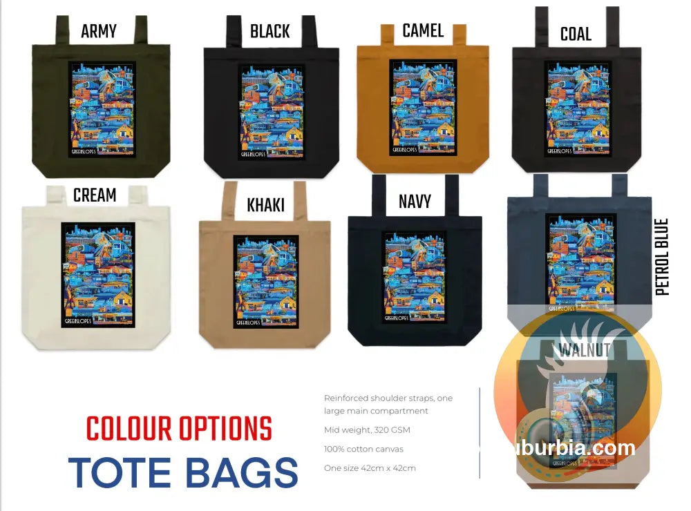 Greenslopes Suburb - Tote - Black - Physical good