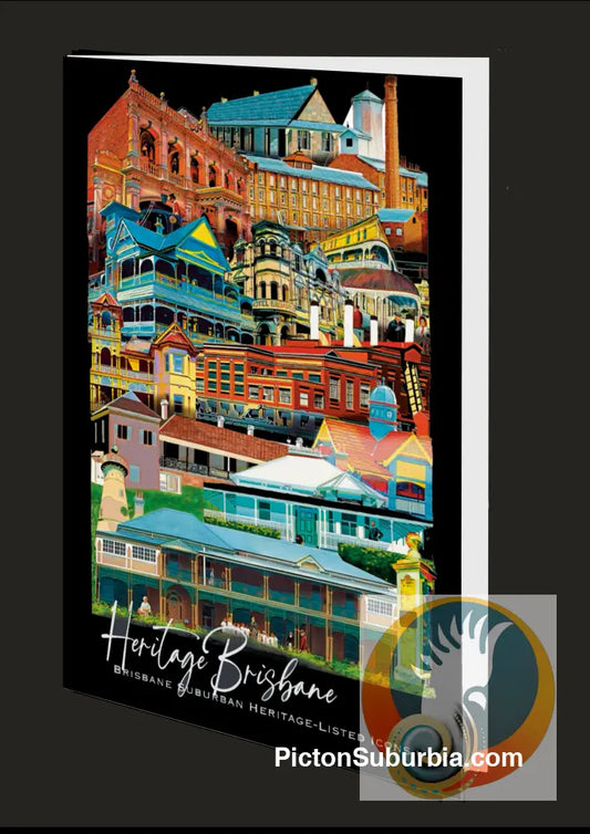 Heritage-Listed Suburban Collage 2: Brisbane CBD - Greeting Card - greeting Card
