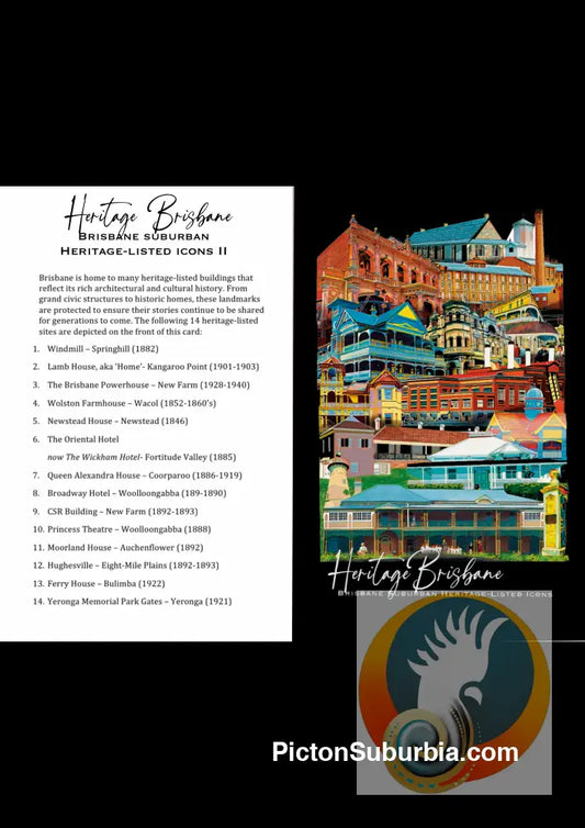 Heritage-Listed Suburban Collage 2: Brisbane CBD - Greeting Card - greeting Card