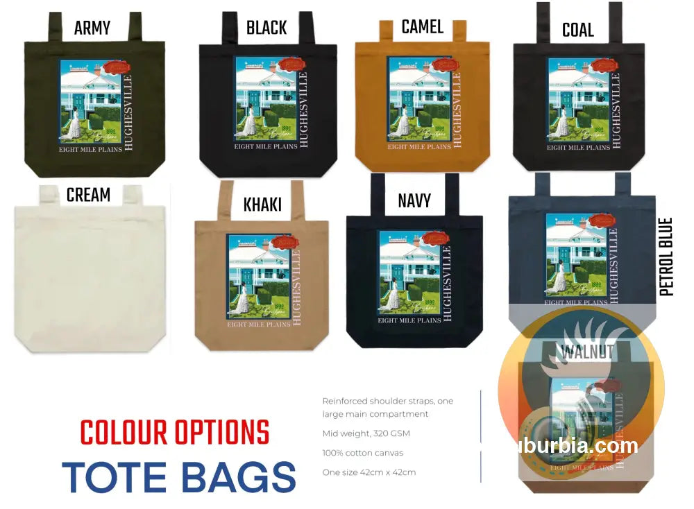 Hughesville House: Eight Mile Plains - Tote - Black - ToteBag