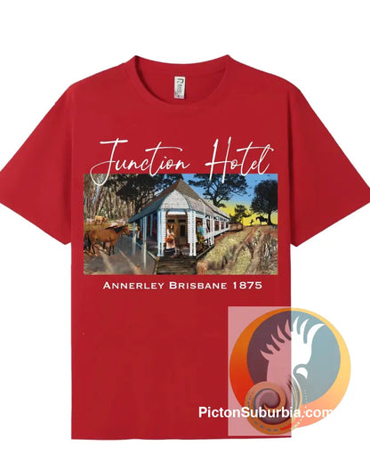 Annerley: Junction Hotel Tee - Red / S - T-shirt