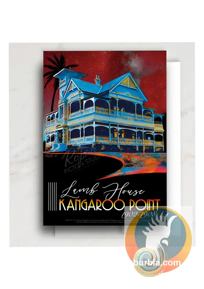 Kangaroo Point: Lamb House Postcard: (A6 Standard or A5 Larger Card / Set of 5) - Physical good