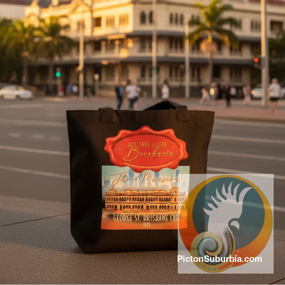 Mansions The: Brisbane CBD -Tote - Black - ToteBag