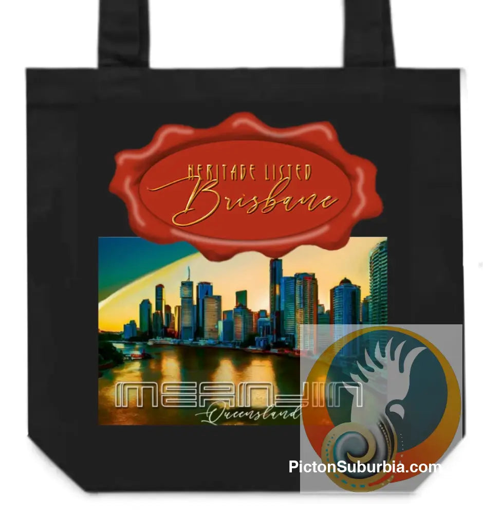 Meanjin Brisbane River and Skyline Brisbane CBD -Tote - Black - Physical good