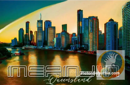 “Meanjin” Brisbane River & Skyline: Brisbane CBD -Tee - T-shirt