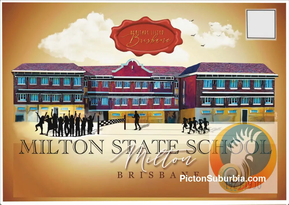 Milton State School Postcard: (A6 Standard or A5 Larger Card / Set of 5) - A6 Standard - Postcard