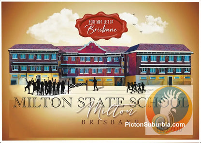 Milton State School Postcard: (A6 Standard or A5 Larger Card / Set of 5) - Postcard