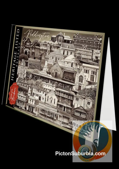 Paddington Suburb (Sepia): Greeting card Pack / Set of 5 - greeting Card