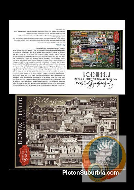 Paddington Suburb (Sepia): Greeting card Pack / Set of 5 - greeting Card