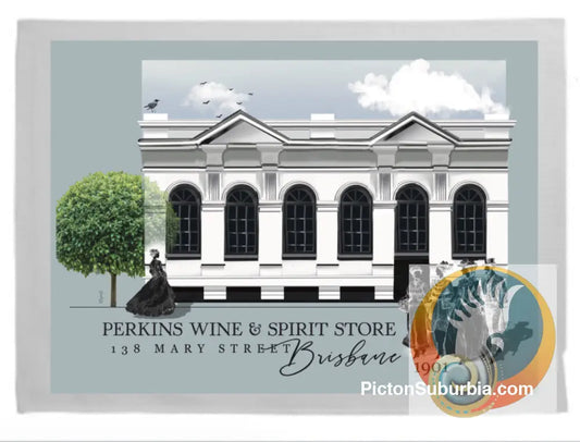 Brisbane CBD: Perkins Wine and Spirit Store Mary Street Tea Towel - Tea Towel