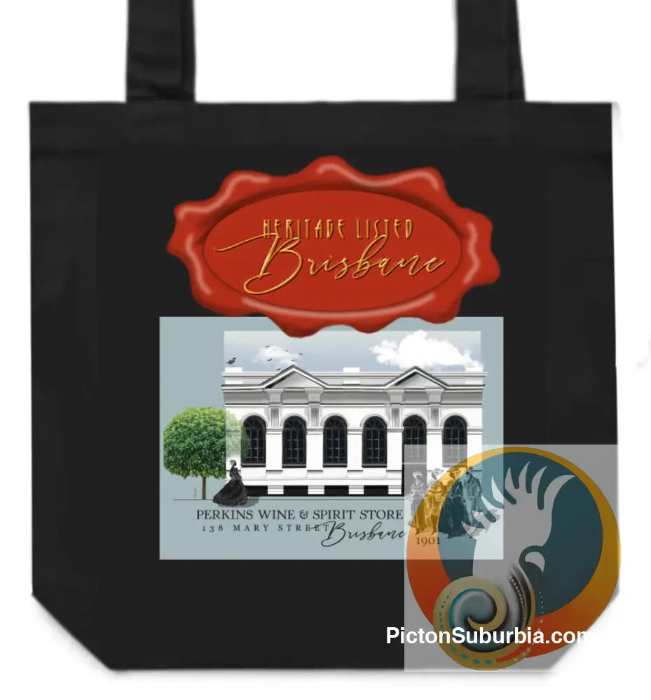 Perkins Wine & Spirits: Brisbane CBD -Tote - Black - ToteBag