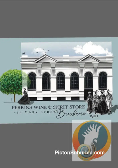 Brisbane CBD: Perkins Wine & Spirits Store Art Print - Physical good