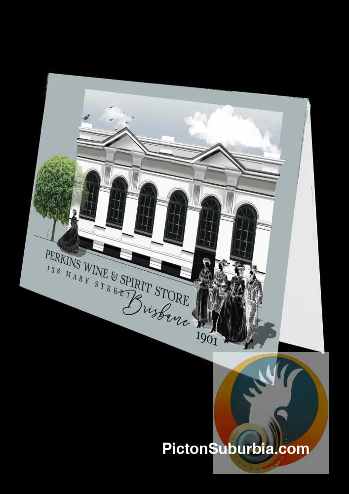 Perkins Wine & Spirits Store: Brisbane CBD: - Greeting card Pack / Set of 5 - greeting Card