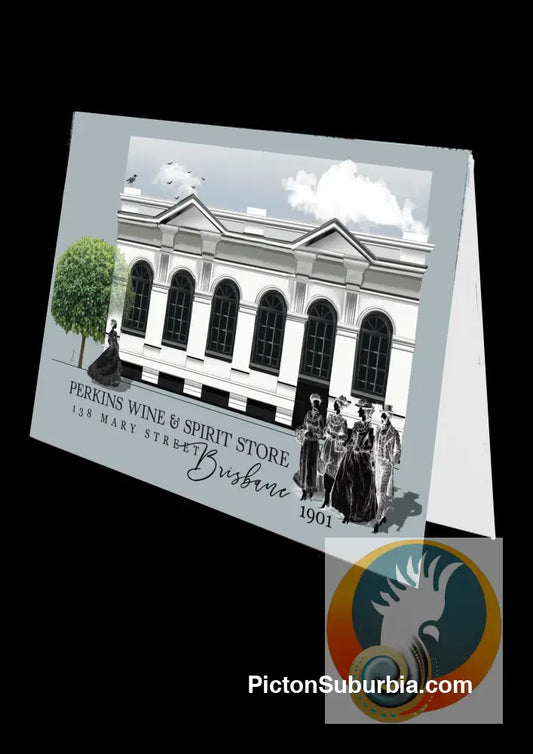 Perkins Wine & Spirits Store: Brisbane CBD: - Greeting card Pack / Set of 5 - greeting Card