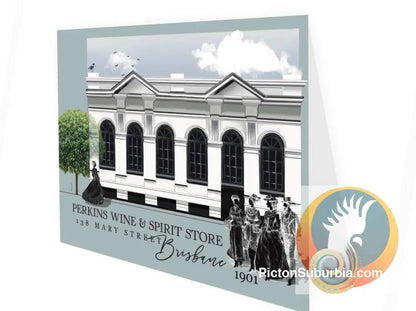 Perkins Wine & Spirits Store: Brisbane CBD: - Greeting card Pack / Set of 5 - greeting Card