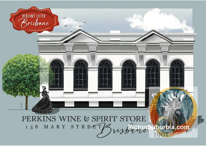 Perkins Wines and Spirits - Postcard: (A6 Standard or A5 Larger Card / Set of 5) - Postcard