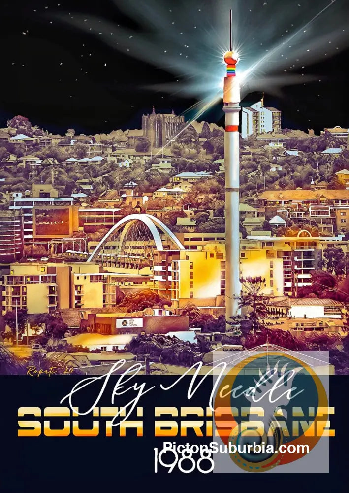 South Brisbane: Sky Needle 1988 Art print - A3 - Art Print